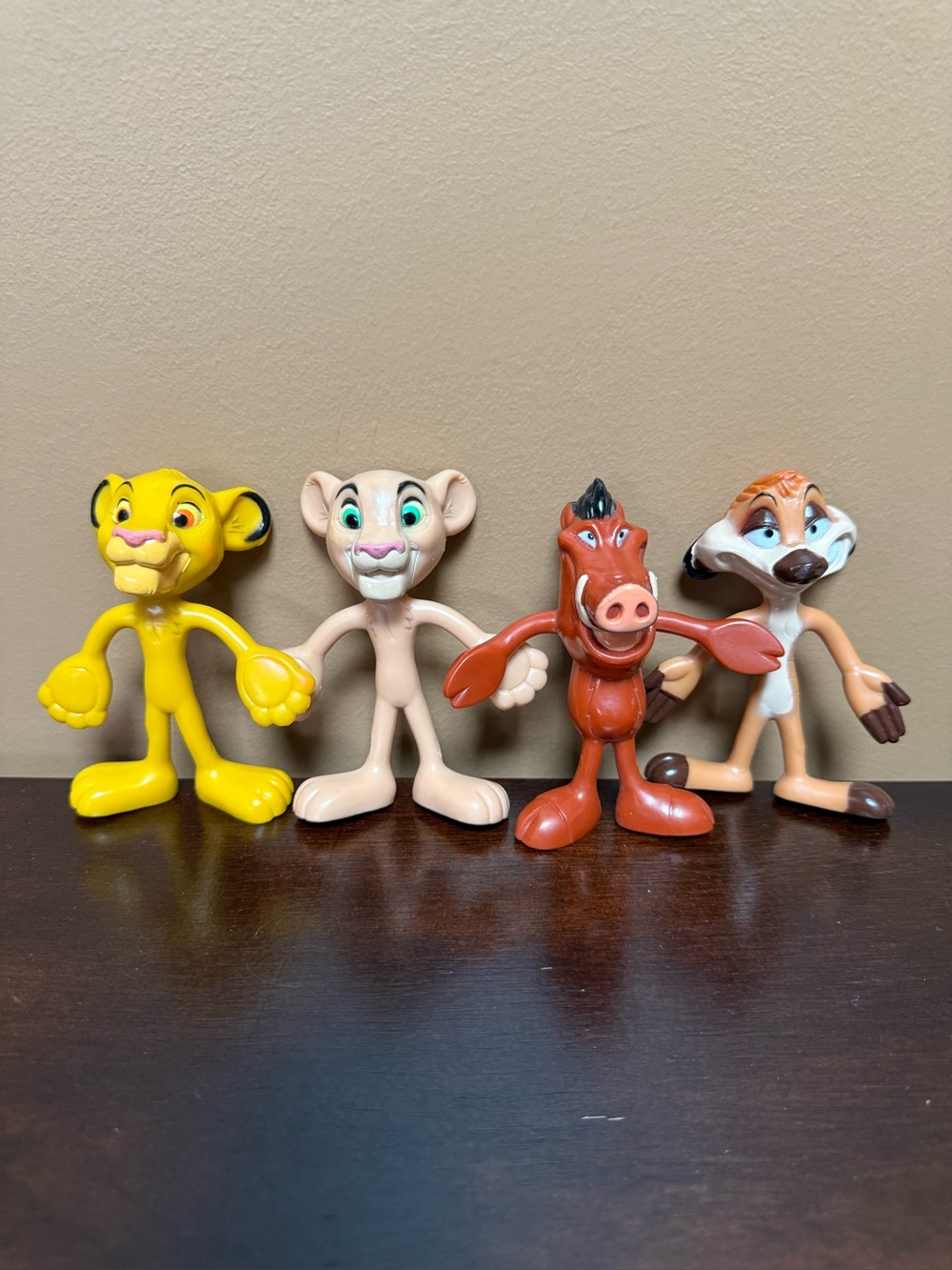 Vintage Walt Disney World Lion King Bendable Figures 4-Piece Set